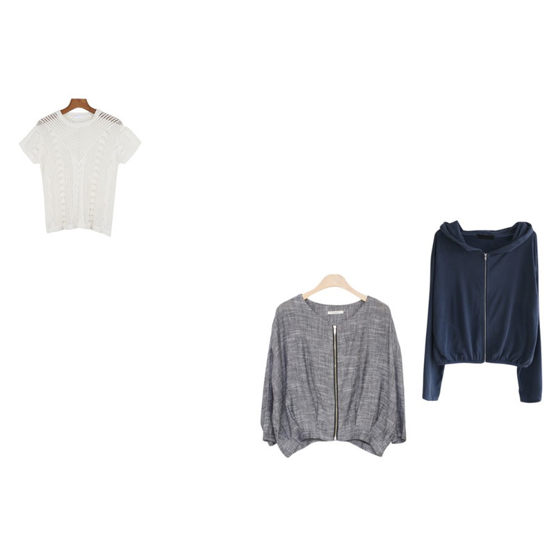daily monday Unique pattern see-through knit,Rough & Detail juicy hood  zip up, jp,MISS PRESIDENT 린넨[Jacket]가벼운소재로 간절기시즌입기좋은 지퍼오픈클로징 린넨자켓등을 매치한 코디