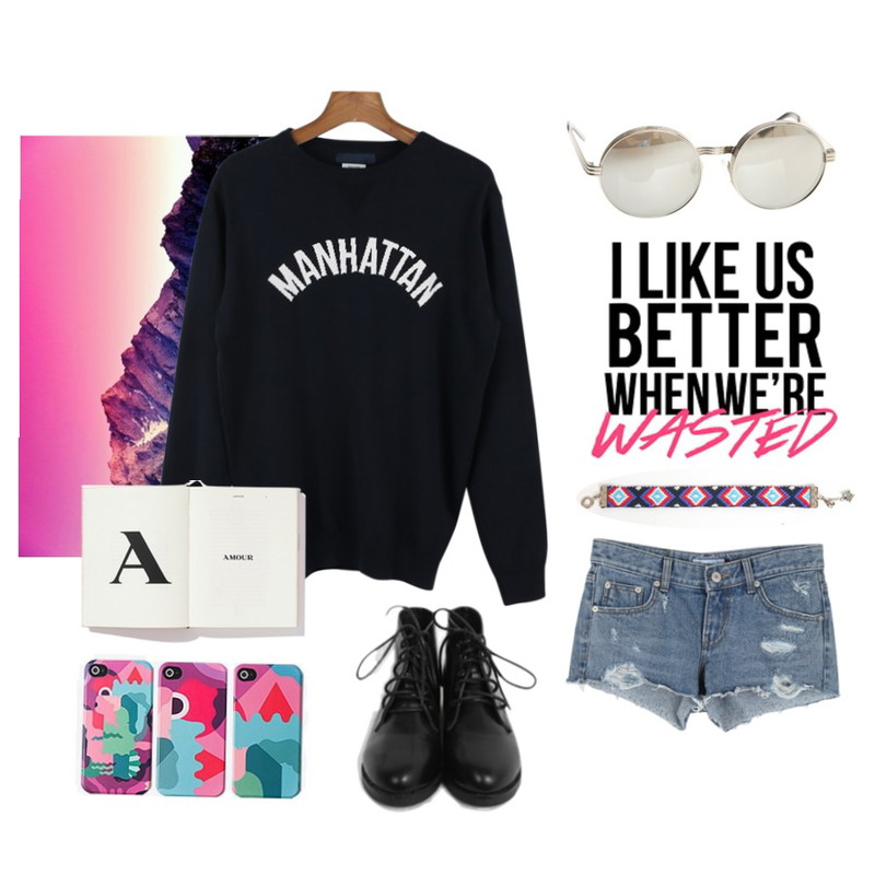 Pink Sunset,BETTER,daily monday Manhattan knit[맨하탄,니트,기본니트,가을니트,가을탑]등을 매치한 코디