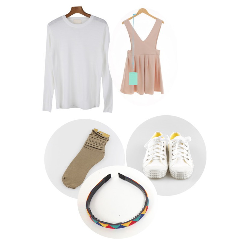 BROWNBUNNY going OP(인기상품),daily monday Color soft  knit[기본니트,가을니트,베이직니트,니트],daily monday Basic converse shoes[베이직슈즈,운동화,컨버스슈즈,]등을 매치한 코디