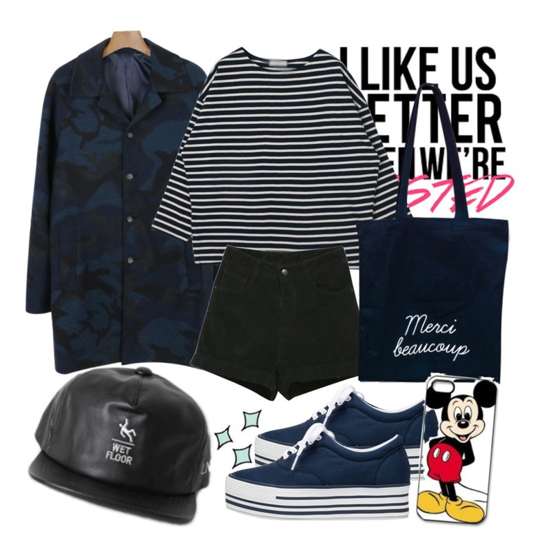 SALON DE BYME Boxy stripe top ( 8 colors !),BETTER,daily monday Camo raglan coat[카모레글런코트,카모,카모코트,카모아우터,나그랑코트,레글런]등을 매치한 코디
