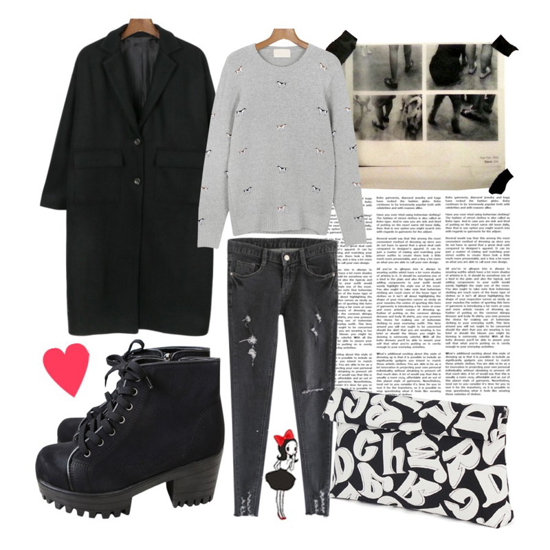 14,black magazine,daily monday Harvard clean long coat[하버드클린롱코트,롱코트,울코트,기본코트,깔끔한코트,베이직코트]등을 매치한 코디