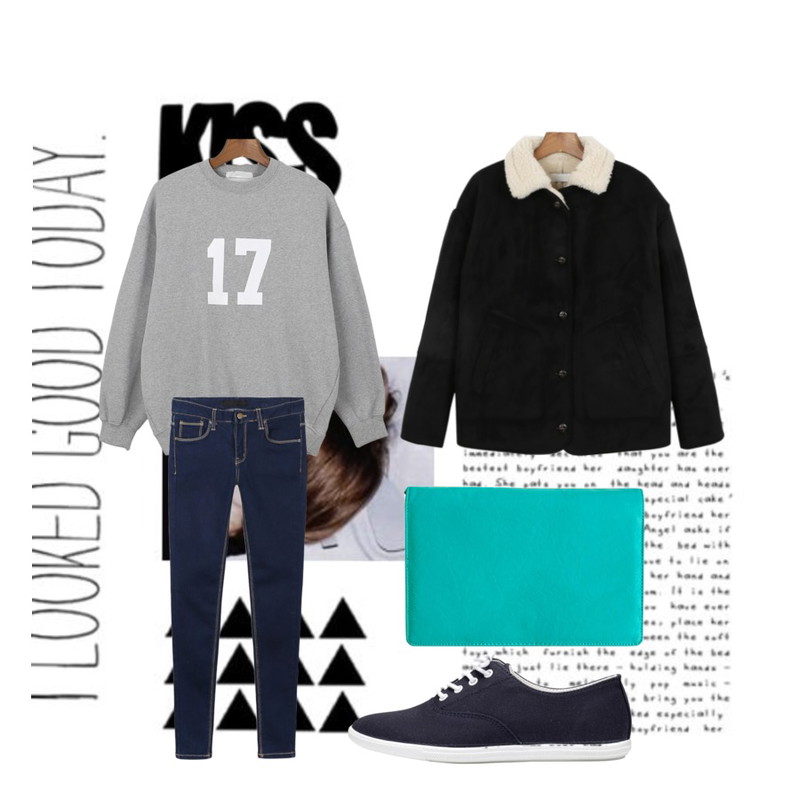 템플릿,biznshoe Simple cotton sneakers (4color),daily monday Cheese mustang jacket[무스탕,무스탕자켓,자켓]등을 매치한 코디