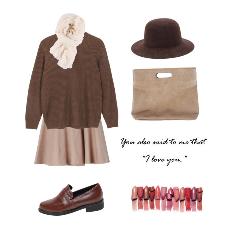 daily monday Party time flare skirt[플레어,스커트,밴딩,치마,A라인],daily monday [머플러이벤트]Simple buff muffler,daily monday Daily half neck knit[하프넥니트,니트,아크릴니트,제작니트,하프넥]등을 매치한 코디