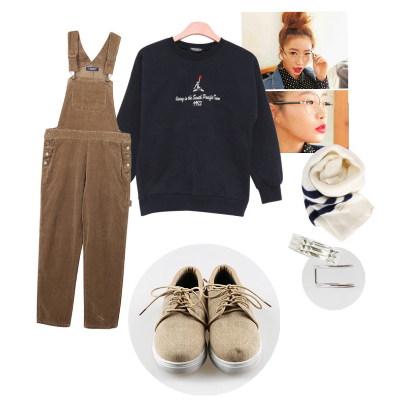 daily monday Simple Bar 2color Ring,스타일난다,MIND ME 농구걸  [tee] 등을 매치한 코디