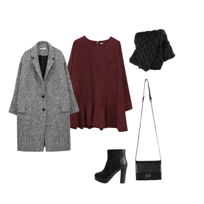 daily monday [머플러이벤트]Color Twist Knit muffler,Rough & Detail loran nubim, ct,Rough & Detail check hurea, ops등을 매치한 코디