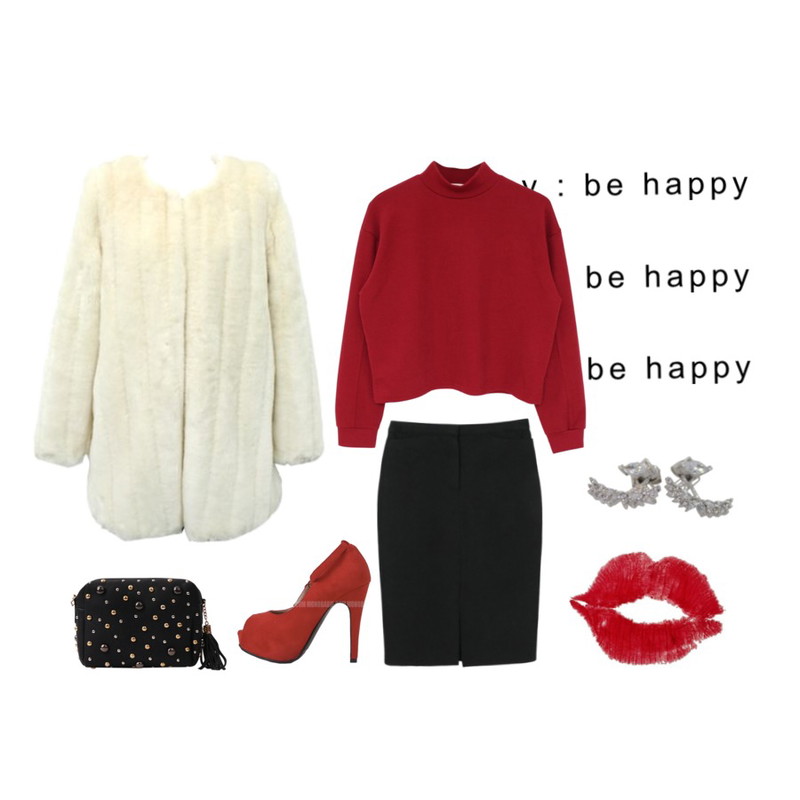 be happy,걸즈비 홀리데이fur,MONOBARBIE  캐디슨Red/Khaki/Black 12.5cm등을 매치한 코디