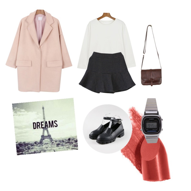 Rough & Detail star duet, sk,coral lip,daily monday Cloudlike feeling top[탑,티,기모티,이너웨어]등을 매치한 코디