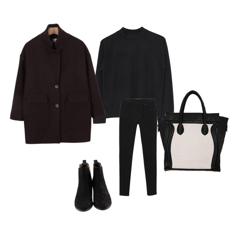 걸즈비 셀린bag,biznshoe Standard tee (3color),daily monday Good tension warm skinny[기모스키니,기모,스키니]등을 매치한 코디