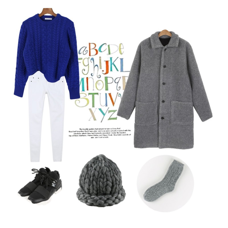 Untitled,daily monday Simple winter daily skinny[스키니,팬츠],daily monday Wool handmade knitting hat등을 매치한 코디