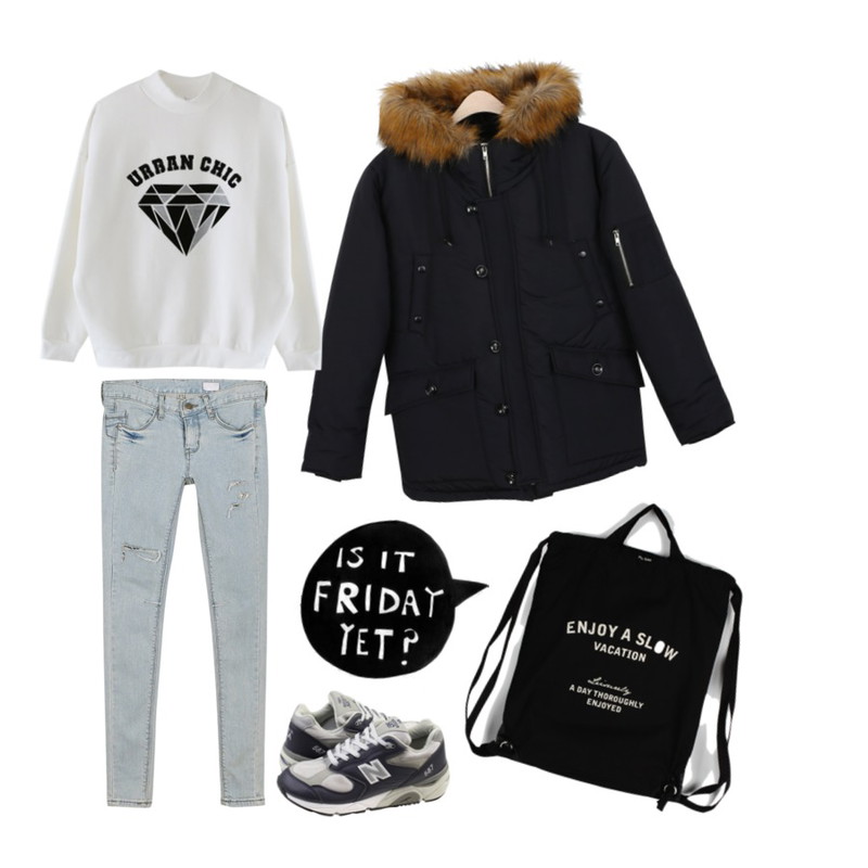 Rough & Detail diamond half turtleneck, t,daily monday Window vintage denim skinny,daily monday Perfect warm bomber jumper[봄버,점퍼,봄버점퍼,야상]등을 매치한 코디