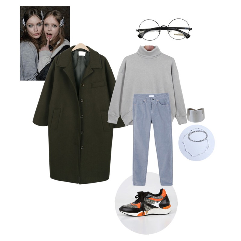 Untitled,daily monday Neoprene wool coat[네오프렌울코트,울코트,네오플랜,겨울코트,코트,네오플랜코프,네오프렌],daily monday Soft pola man-to-man[폴라맨투맨,맨투맨,폴라,티셔츠,티,탑]등을 매치한 코디
