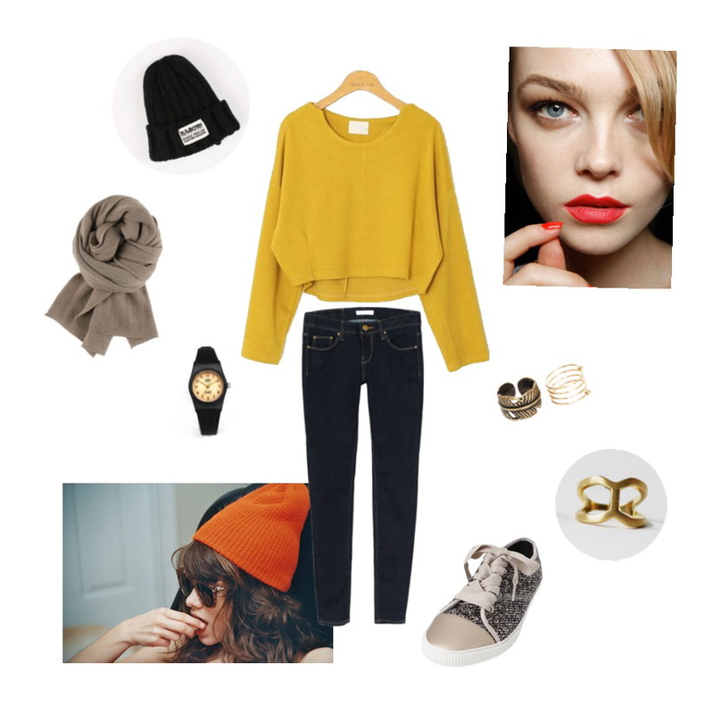 BROWNBUNNY [SIMPLE]color jelly style5 BLACK GOLD,orange girl,daily monday New untouched soil slim skinny[생지스키니,생지,생지데님,데님스키니,스키니]등을 매치한 코디