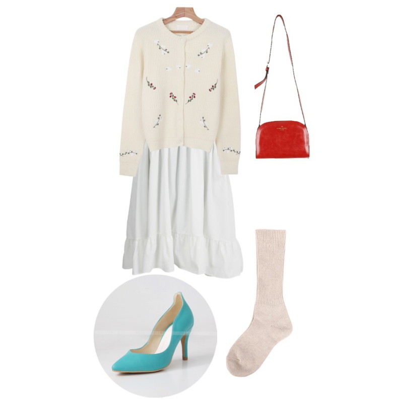 biznshoe Knit socks (3color),Monobarbie  노팅힐Beige/Yellow/Mint/Black 8.7cm,Salon de byme ( made byme ) merci kang kang ops 등을 매치한 코디