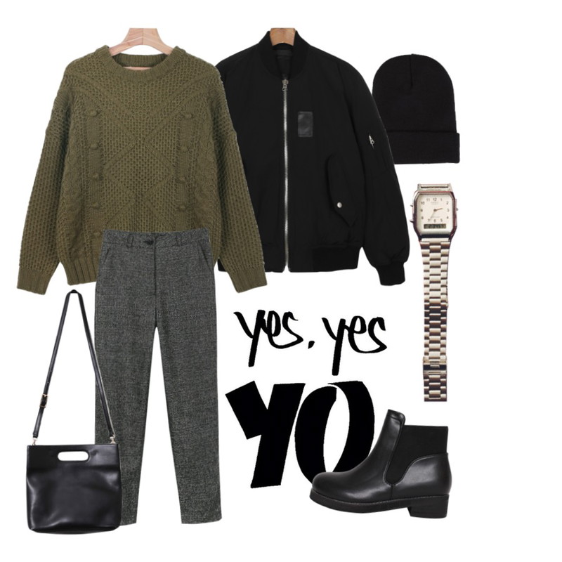 insta @thewriting,Salon de byme CASIO VINTAGE METAL WATCH,daily monday Basic color beanie등을 매치한 코디