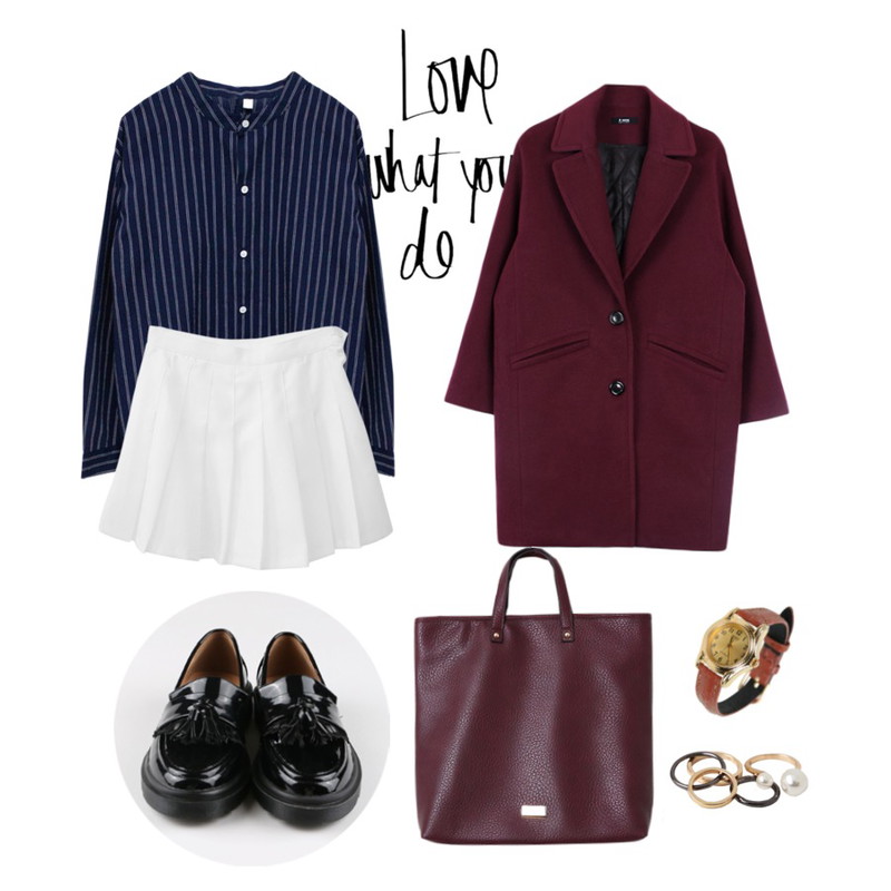 Brownbunny pleats pt,insta@thewriting,Rough & Detail butter, nb_navy등을 매치한 코디