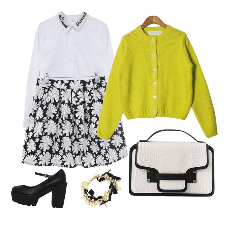 biznshoe Mood thick heel (2color),Rough & Detail sign neck, nb_white,Zemma World 드롭플라워 (sk)등을 매치한 코디