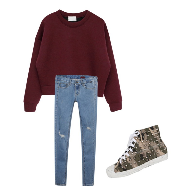 Monobarbie  Giench* 하이탑Leopard/Camo/Black 2cm,Rough & Detail embo mantoman, t,daily monday Damage unique skinny등을 매치한 코디