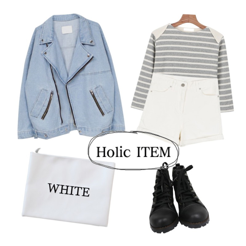 daily monday Toy roll-up short pants,Zemma World 베이직-워커 (속깔창) ,daily monday Shoulder point stripe tee등을 매치한 코디