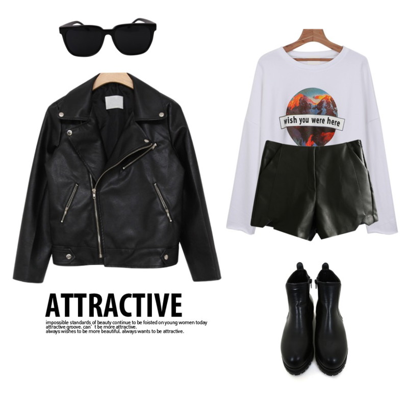 Rough & Detail leather lip short, pt,Zemma World 닥터-부츠,daily monday Wish cutting man to man등을 매치한 코디