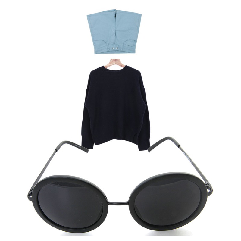 Zemma World Circle sunglass ,Zemma World Sunny round knit하나빠짐없이,7가지컬러 모두예쁜~파스텔 봄컬러의 분위기 만점 니트,MIXXMIX 643 디즈멀 숏츠등을 매치한 코디