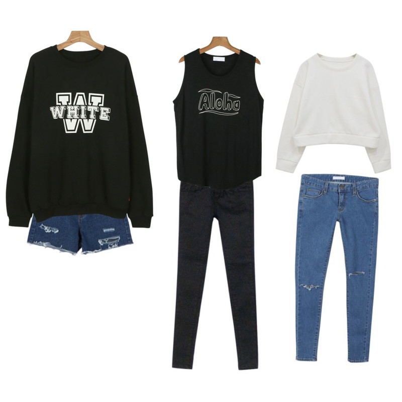 MIXXMIX 697 데미지 숏츠,Rough & Detail camellia high skinny, pt_black,daily monday White boy MTM등을 매치한 코디