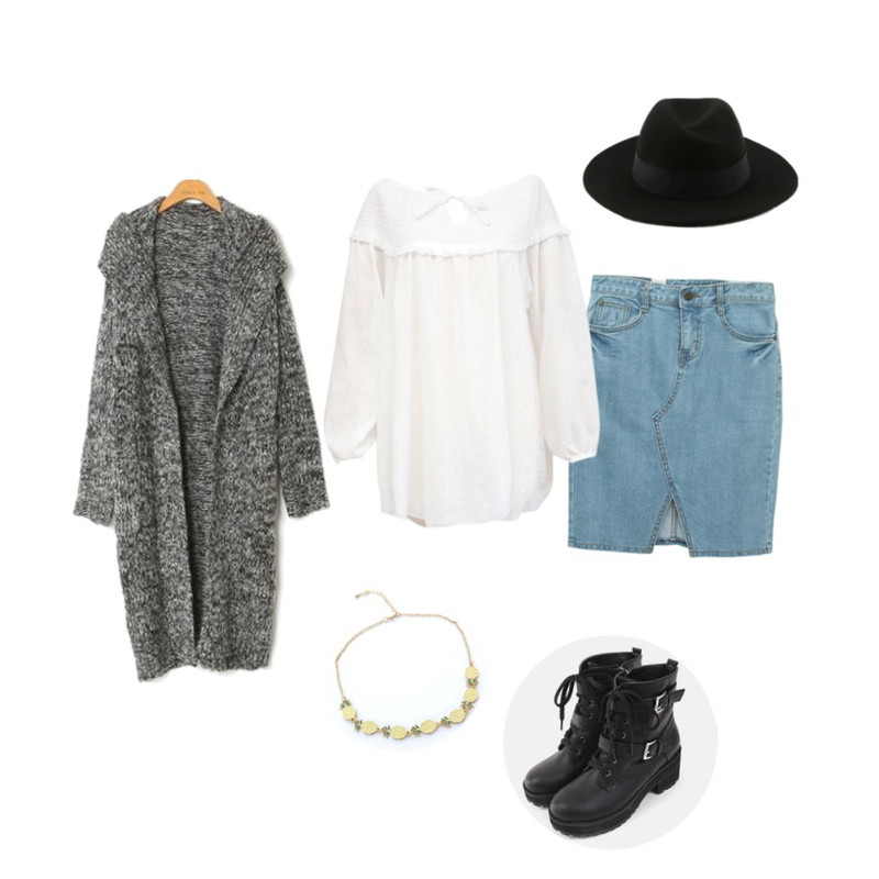 걸즈비 레이디송 * SK,MIND ME 레코드 (2color)[Shoes],Rough & Detail shawl cape, bl_white등을 매치한 코디