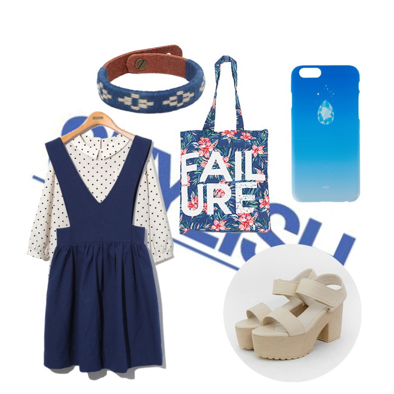 Untitled,Reine Tiva Plat Dot Blouse,TODAY ME 파타야 팔찌등을 매치한 코디