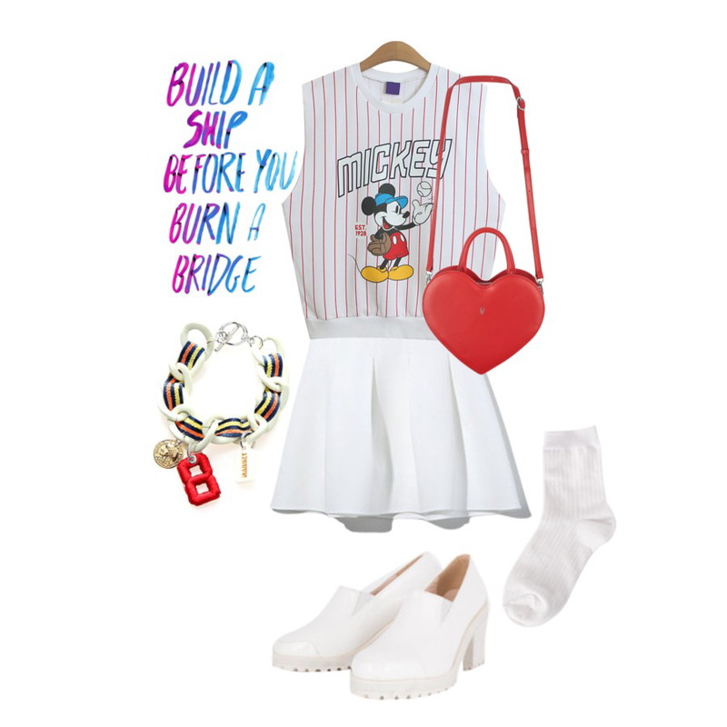 type,Reine Garden Pleats Skirt,Reine Eight Chain Bracelet등을 매치한 코디