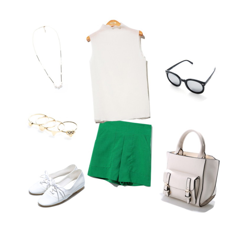 Reine Agnes Layered Ring,Reine Grania Stick Necklace,Reine Mevio It Sunglasses등을 매치한 코디