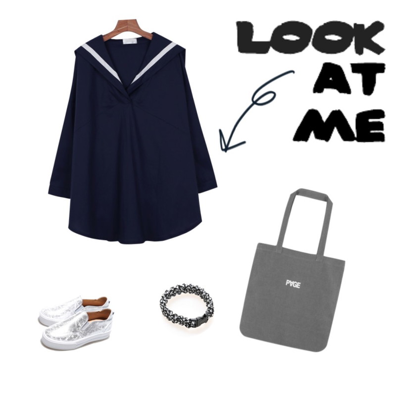 33,11,daily monday Sailor shirts one-piece등을 매치한 코디