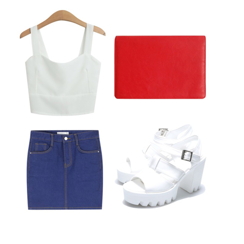 Reine Anna Platform Shoes,MIXXMIX 534 네이하트 스커트,TODAY ME [sleeveless]프라이 나시등을 매치한 코디