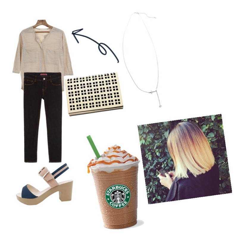 MIXXMIX 2500 데님 팬츠,Zemma World 스탠리 (t),Rough & Detail comde sandal, shoes_navy등을 매치한 코디