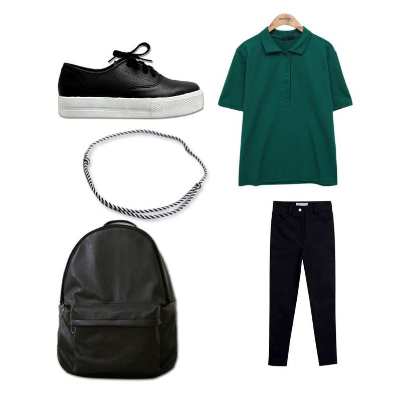 common unique [BOTTOM] SLIM HIGH SKINNY,common unique [SHOES] SKIN SHOES,common unique [TOP] COLOR PK 1/2 T등을 매치한 코디