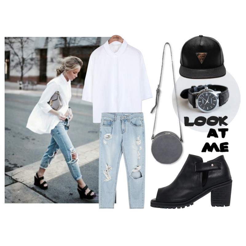 daily monday Casio black frame watch,common unique [TOP] ANNE BLOUSE,dbdhud등을 매치한 코디