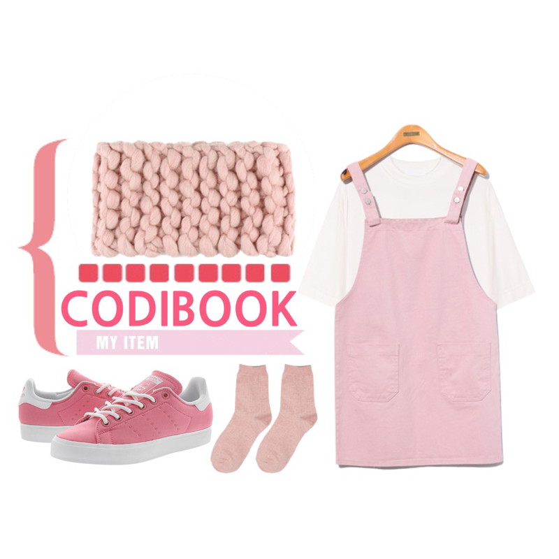 daily monday Rupee neck warmer,Reine Pocket Suspenders Cotton Onepiece,biznshoe Half neck soft top (2color)등을 매치한 코디