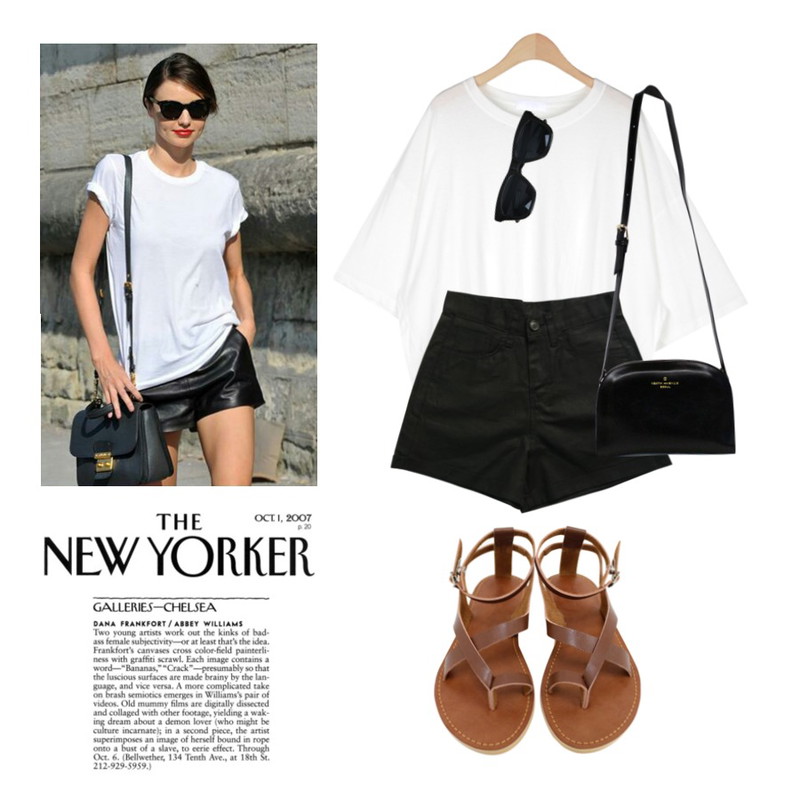 Salon de byme 린넨 하이 쇼츠 ( 5color!),AIN loose fit play T (4 colors),1등을 매치한 코디