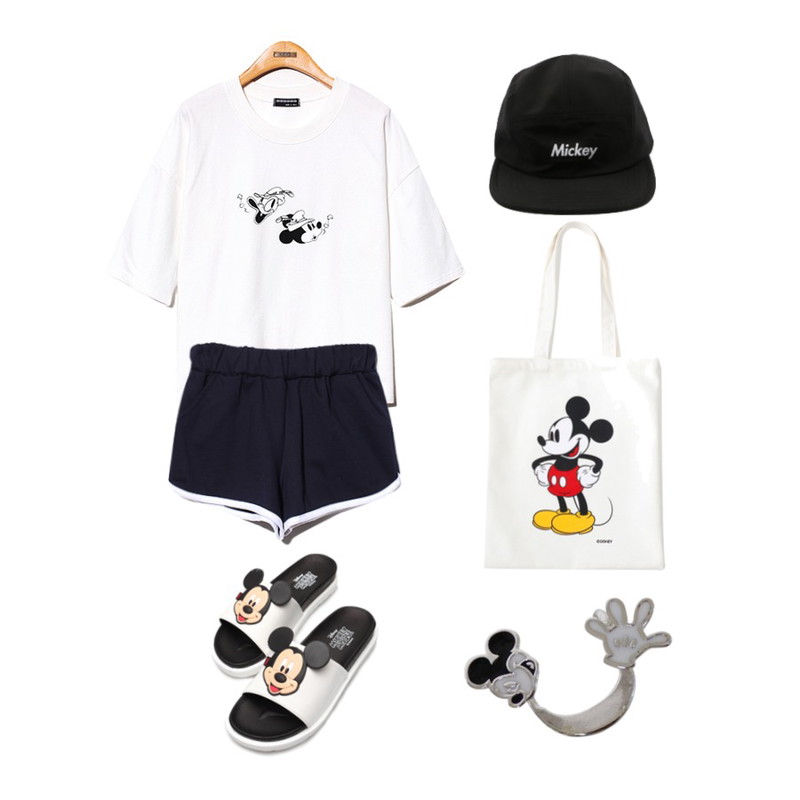 Reine Enjoy Mickey Training Set,Reine Enjoy Mickey Training Set,Reine 디즈니정품 Cute Mickey Slippers등을 매치한 코디