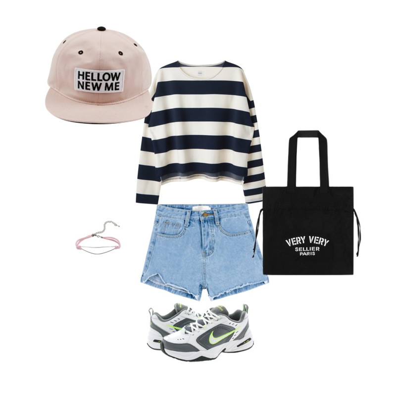 Player 나이키 에어 모나크 IV 화이트 쿨 그레이 볼트 (AIR MONARCH IV WHITE/WHITE-COOL GREY-VOLT) 런닝/트레이닝화 신발  운동화 나이키 ,MIXXMIX MXM언밸런스 스트라이프 크롭탑블랙 재입고,MIXXMIX 오르도 언발런스 컷팅 숏츠등을 매치한 코디