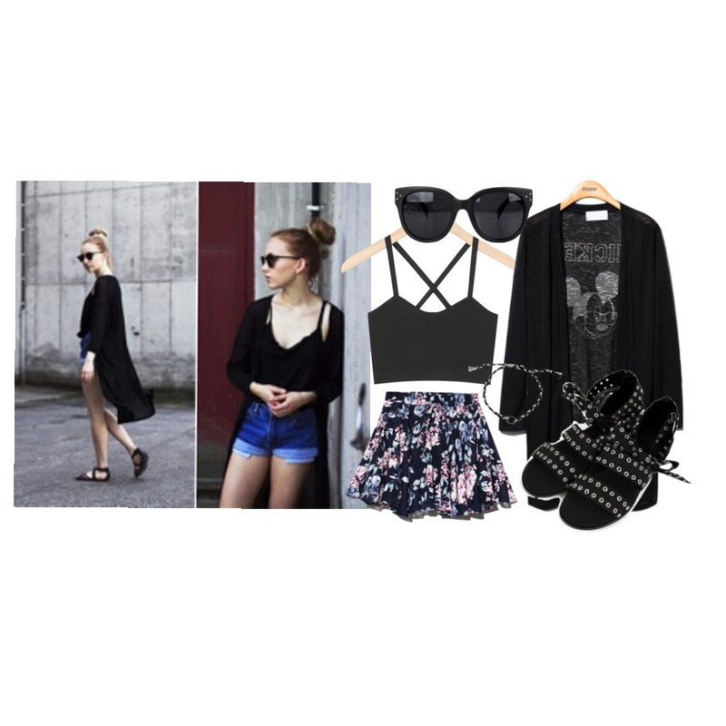 AIN x crop bustier sleeveless (3 colors),Reine Watercolor Flower Pants,ㅇㄹㅁ솔ㅇㄹㅇㄹㅁ등을 매치한 코디