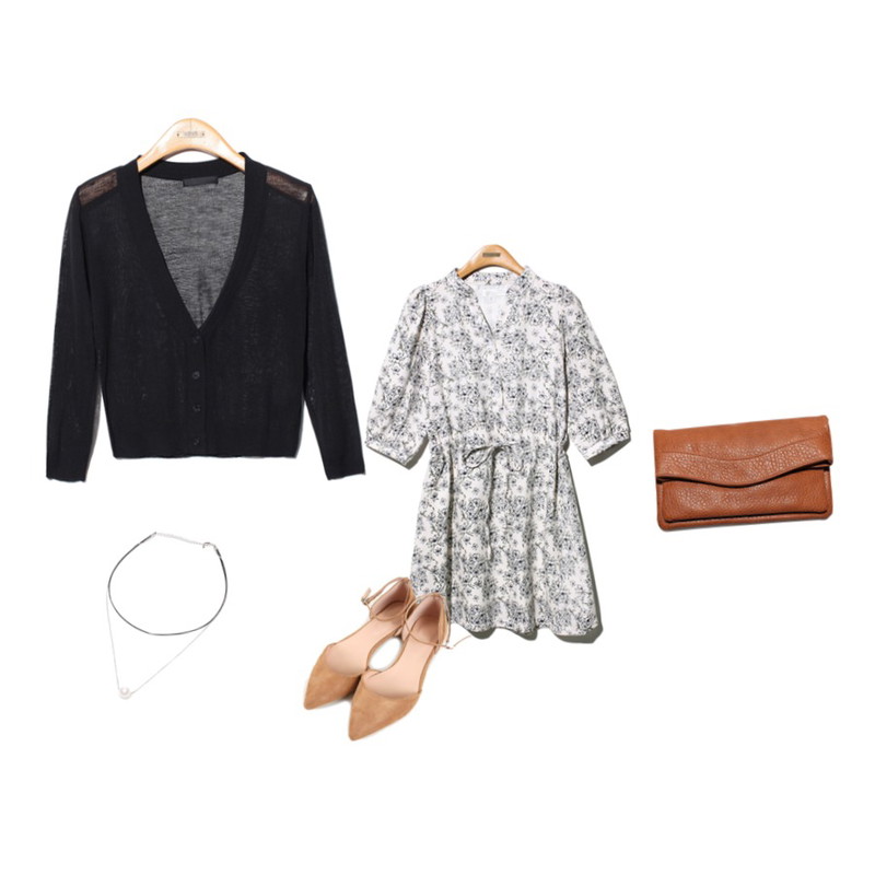 Reine Lemonade Fresh Cardigan,Reine Someday Flower Onepiece,Zemma World 지젤 (flat shoes)등을 매치한 코디