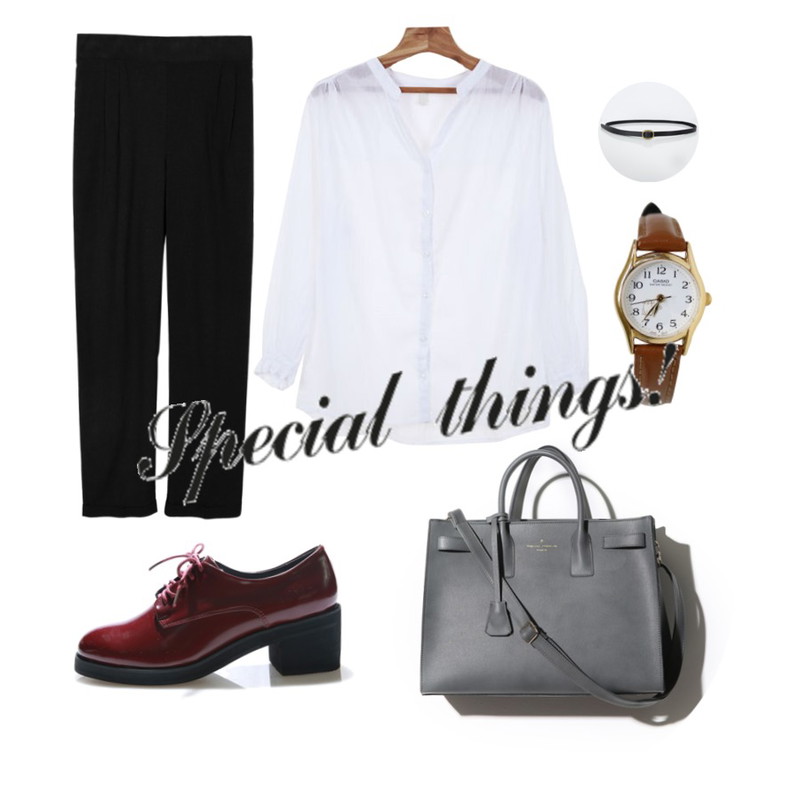 Reine Mella Square Bag,daily monday Jelly banding slacks,Zemma World 매력어필 (bl)등을 매치한 코디