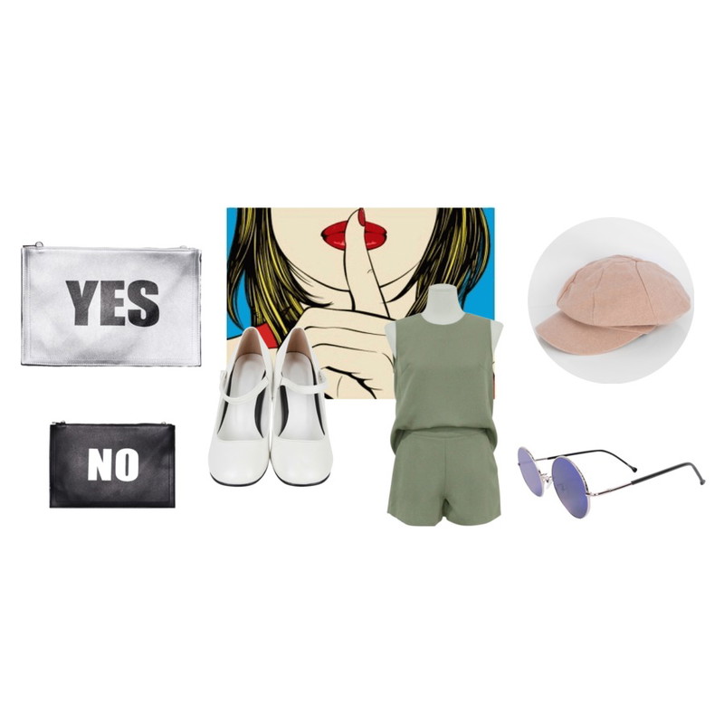 SOLMYRA Picture, ssshh,daily monday Back zipper rompers(3color),AIN mary janes dancing shoes (2 colors)등을 매치한 코디