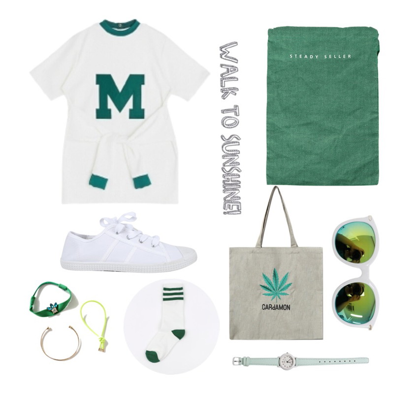 Reine Cardamom Square Eco Bag,AIN walking daily sneakers (3 colors),이이등을 매치한 코디