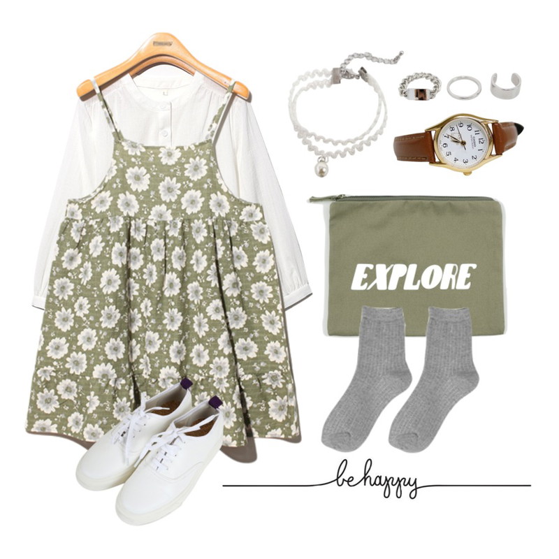 Zemma World 마티스 (shoes),Reine Forever Cotton Blouse,Reine Garden Flower Sleeveless Onepiece등을 매치한 코디