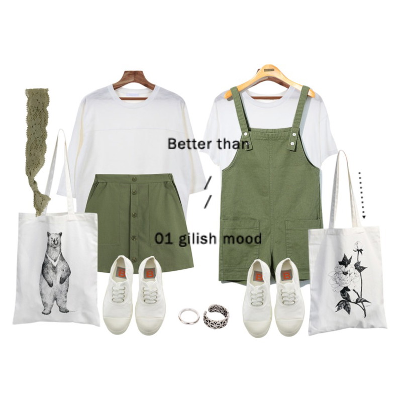 Reine Rhythmical Suspenders Pants,Zemma World 레이요니 (t) [8/17 이후 순차적발송],Zemma World 다빈치 (t)등을 매치한 코디