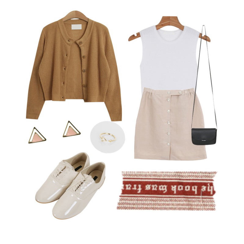 Zemma World 둘하나둘 (sk),daily monday Tight twist sleeveless,TODAY ME [cardigan]마르티나 가디건등을 매치한 코디