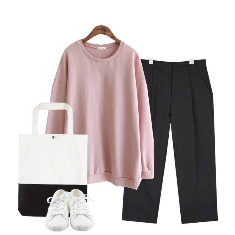 MIXXMIX 6040 심플 에코백,common unique [TOP] CHU MTM,AIN modern color high-waist slacks (3 colors)등을 매치한 코디