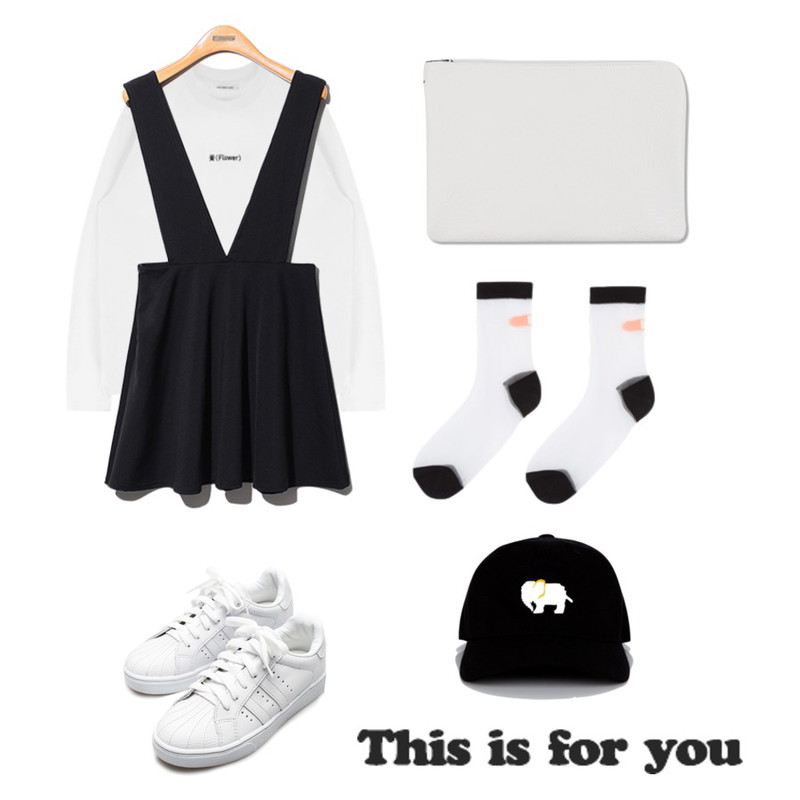Reine Houston Chronicle Sneakers ,MIXXMIX HIDE AND SEEK별/꽃/마음23일 입고 예정,Reine Fine Flare Oenpiece등을 매치한 코디