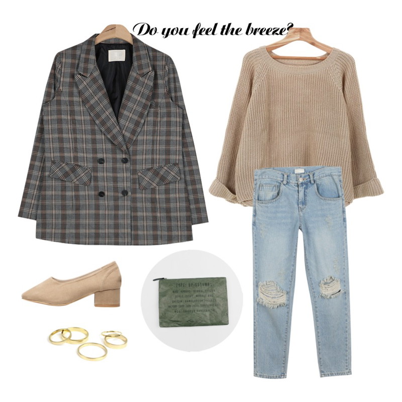 15,Zemma World 나의계절 (knit),daily monday Vintage knee pants등을 매치한 코디