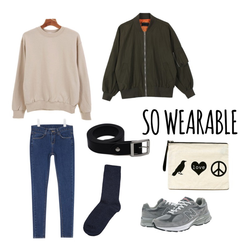 biznshoe Basic flight jumper (3color),AIN standard slim denim skinny,Zemma World 볼터치 (mtm)등을 매치한 코디